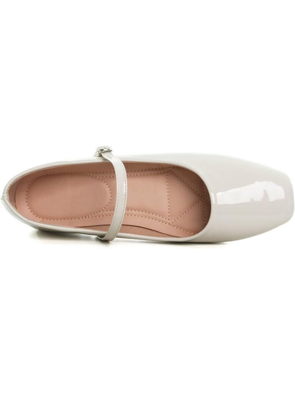 Women's Slip on Flats Round Toe Solid Beige Classic Mary Jane Ballet Dance Shoes - Picture 4 of 7